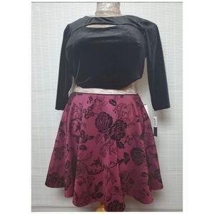 Plus Size Two Piece Velvet Dress